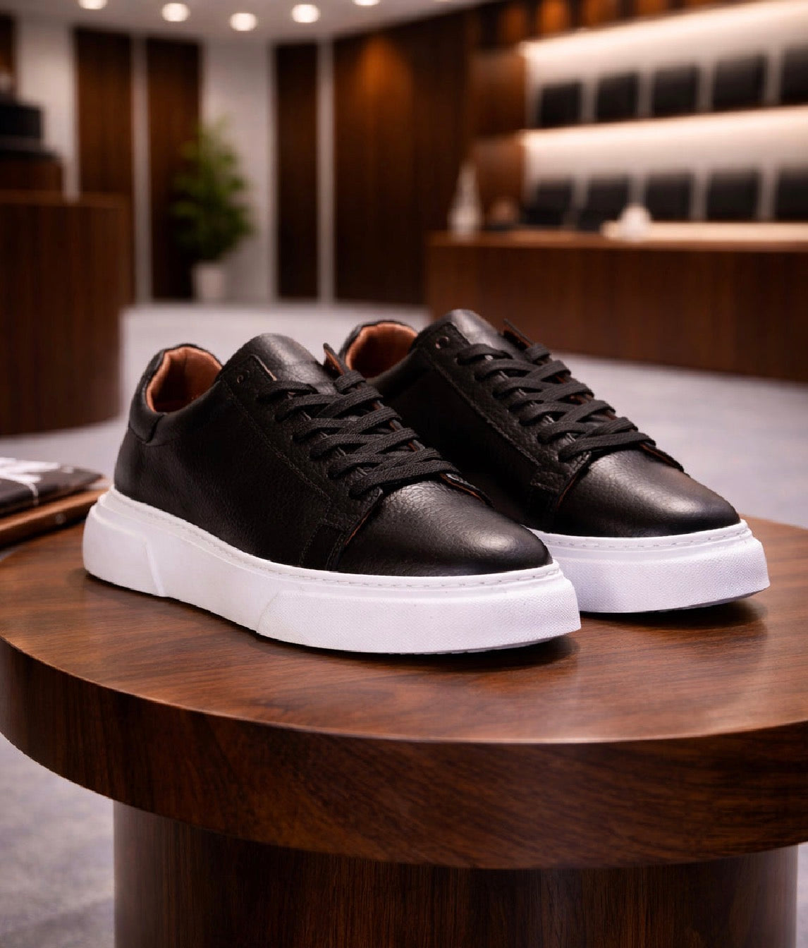 Erkek Deri Sneaker Ayakkabı – Siyah | Sant | Verone