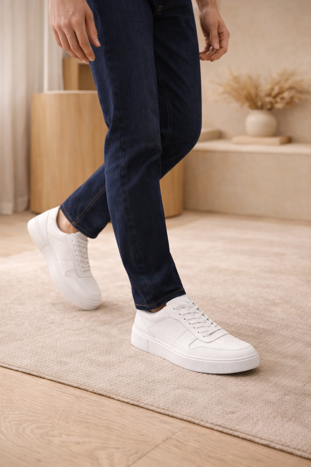 Erkek Deri Sneaker Ayakkabı – Beyaz | Sant | Verone