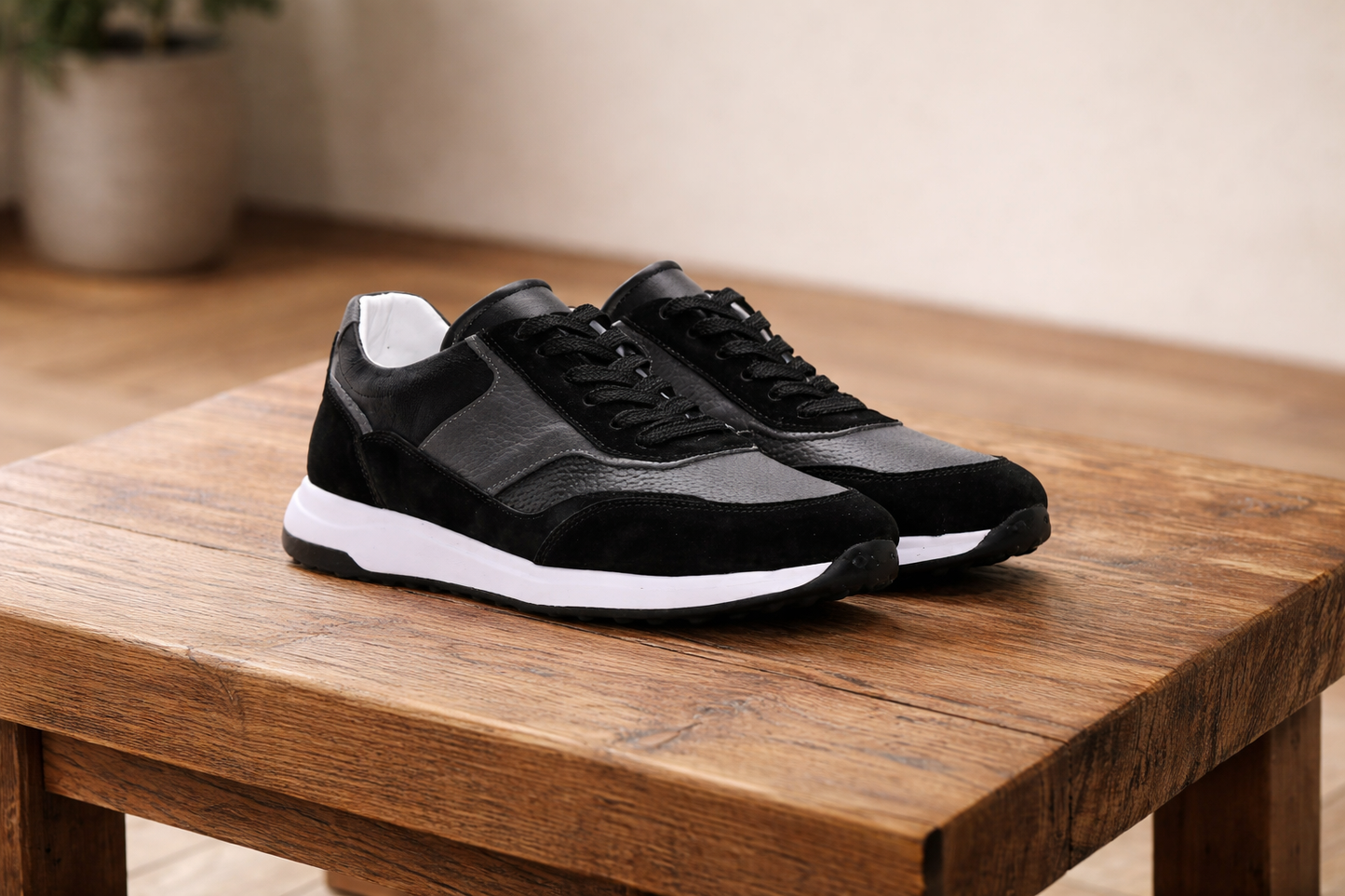 Erkek Deri Sneaker Ayakkabı – Siyah | Ravenna | Verone
