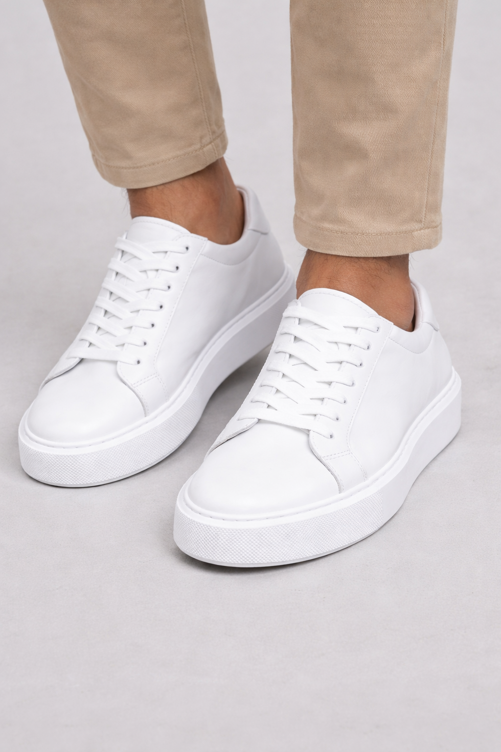 Erkek Deri Sneaker Ayakkabı – Beyaz | SNT | Verone