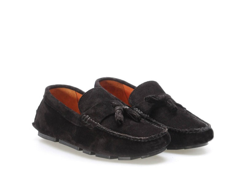 Floransa Erkek Deri Süet Loafer Ayakkabı – Siyah Günlük & Smart Casual