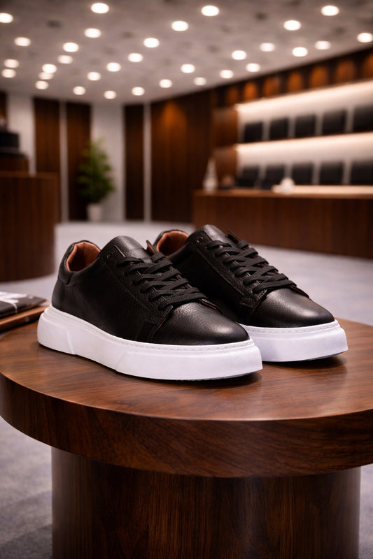 Erkek Deri Sneaker Ayakkabı – Siyah | Sant | Verone