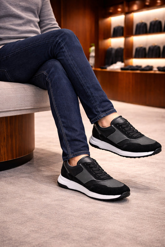 Erkek Deri Sneaker Ayakkabı – Lacivert | Modena | Verone