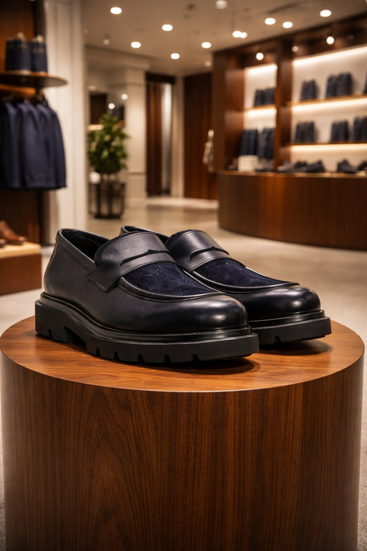 Erkek Floter Deri Makosen Ayakkabı – Lacivert Günlük & Smart Casual