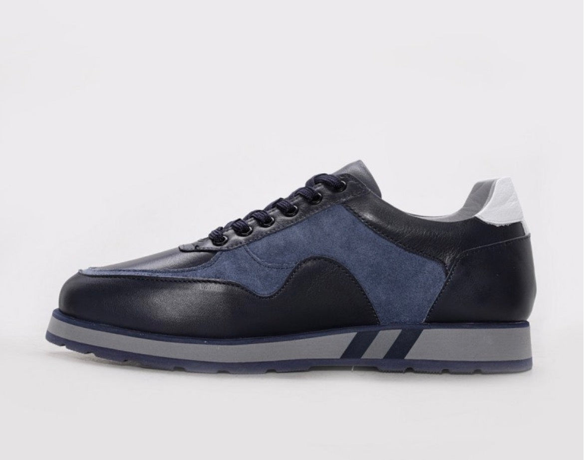 Erkek Deri Sneaker Ayakkabı – Lacivert | Salerno | Verone
