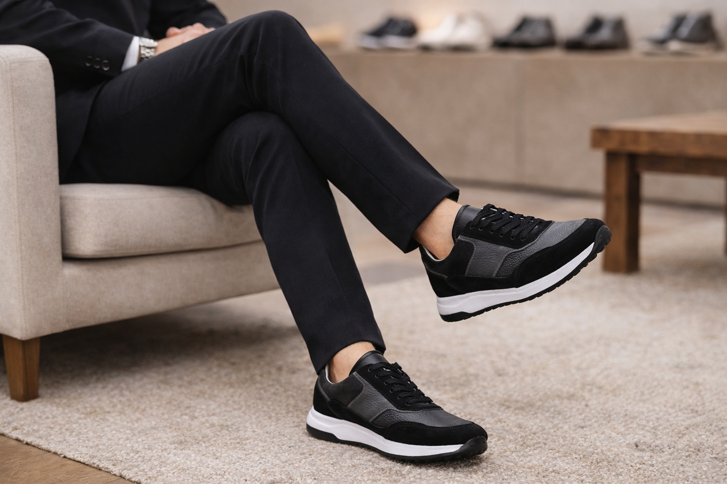 Erkek Deri Sneaker Ayakkabı – Siyah | Ravenna | Verone
