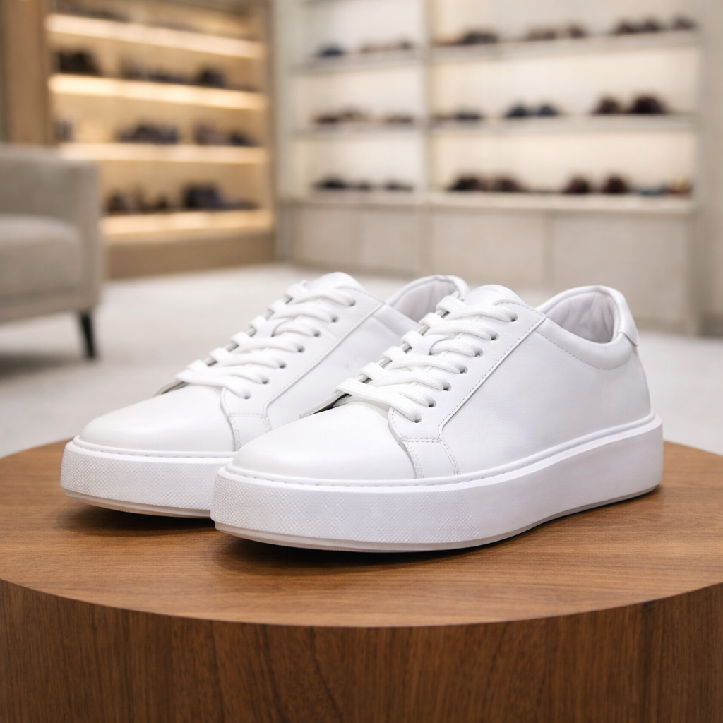 Erkek Deri Sneaker Ayakkabı – Beyaz | SNT | Verone