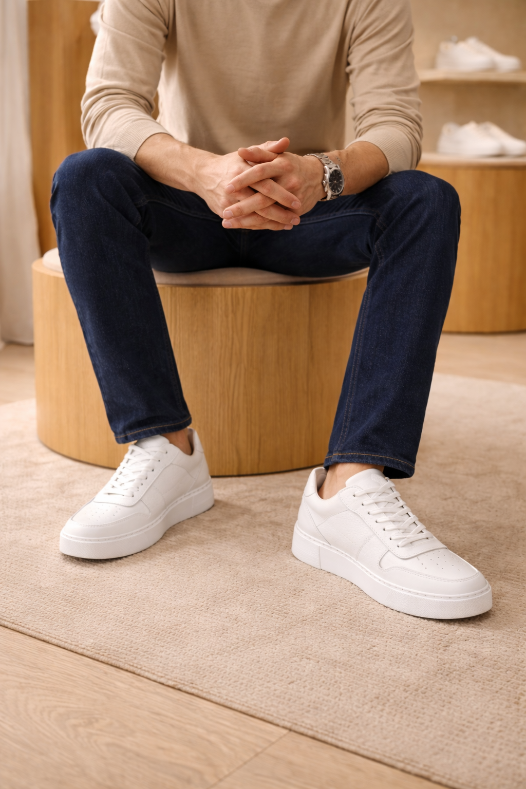 Erkek Deri Sneaker Ayakkabı – Beyaz | Sant | Verone