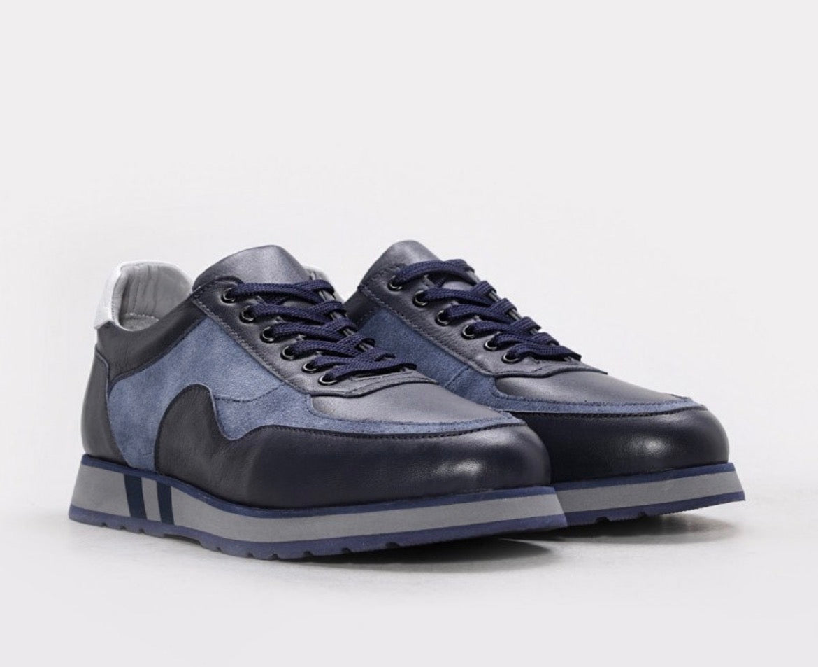 Erkek Deri Sneaker Ayakkabı – Lacivert | Salerno | Verone